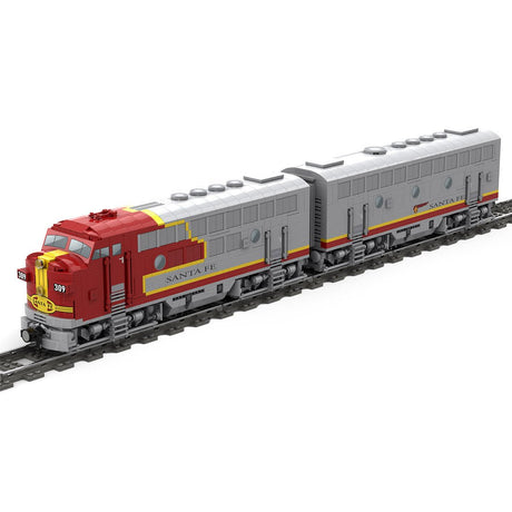 MOC - 160782 Diesel Locomotive EMD F7 Santa Fe Klemmbausteine - LesDiyLesDiy