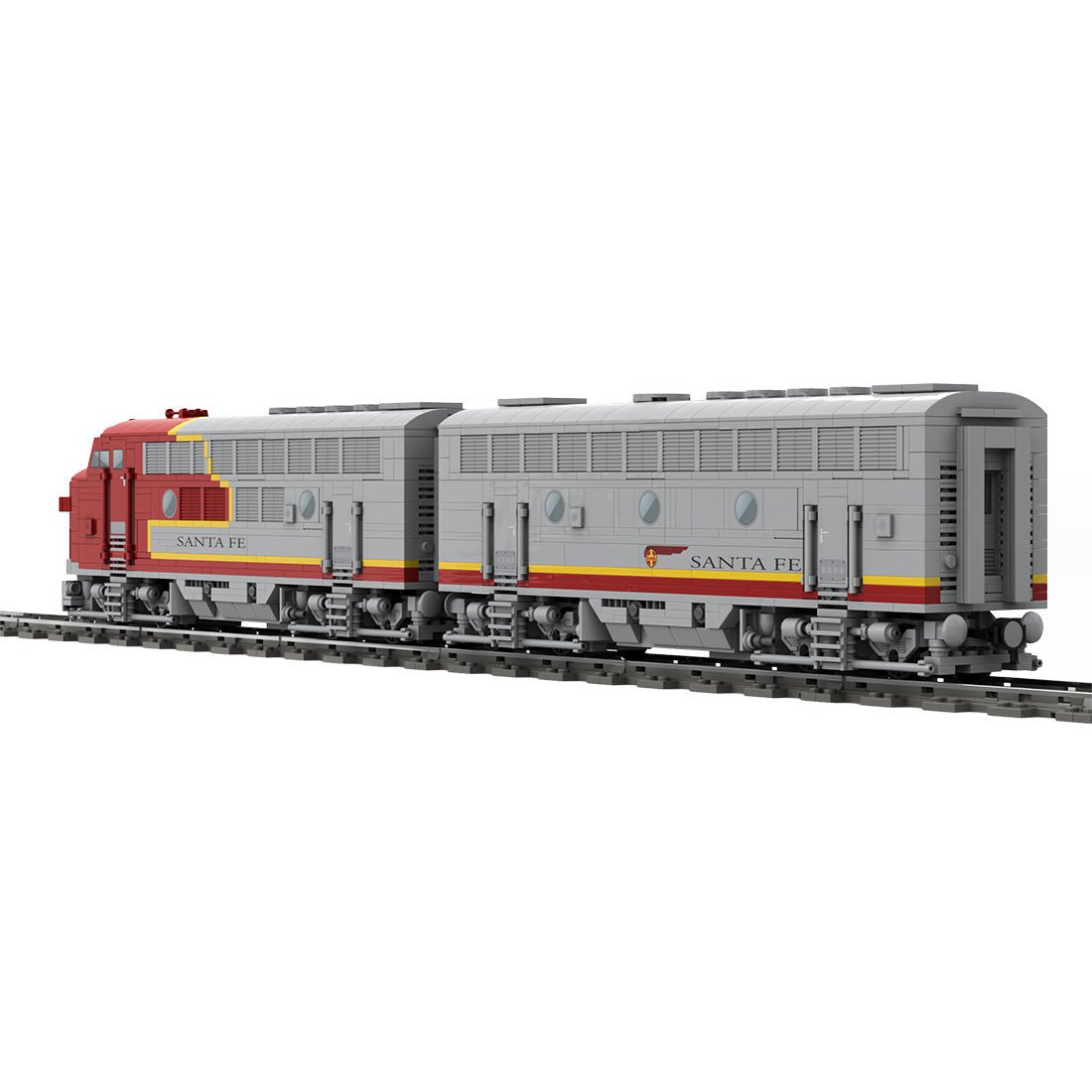 MOC - 160782 Diesel Locomotive EMD F7 Santa Fe Klemmbausteine - LesDiyLesDiy