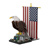 MOC - 161001+MOC - 161100 American Bald Eagle with Flag Klemmbausteine - LesDiyLesDiy