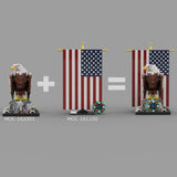 MOC - 161001+MOC - 161100 American Bald Eagle with Flag Klemmbausteine - LesDiyLesDiy