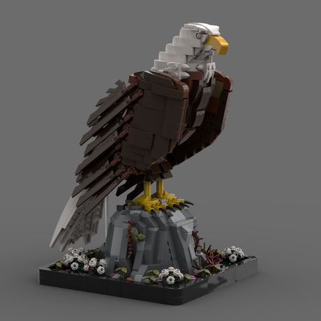 MOC - 161001+MOC - 161100 American Bald Eagle with Flag Klemmbausteine - LesDiyLesDiy