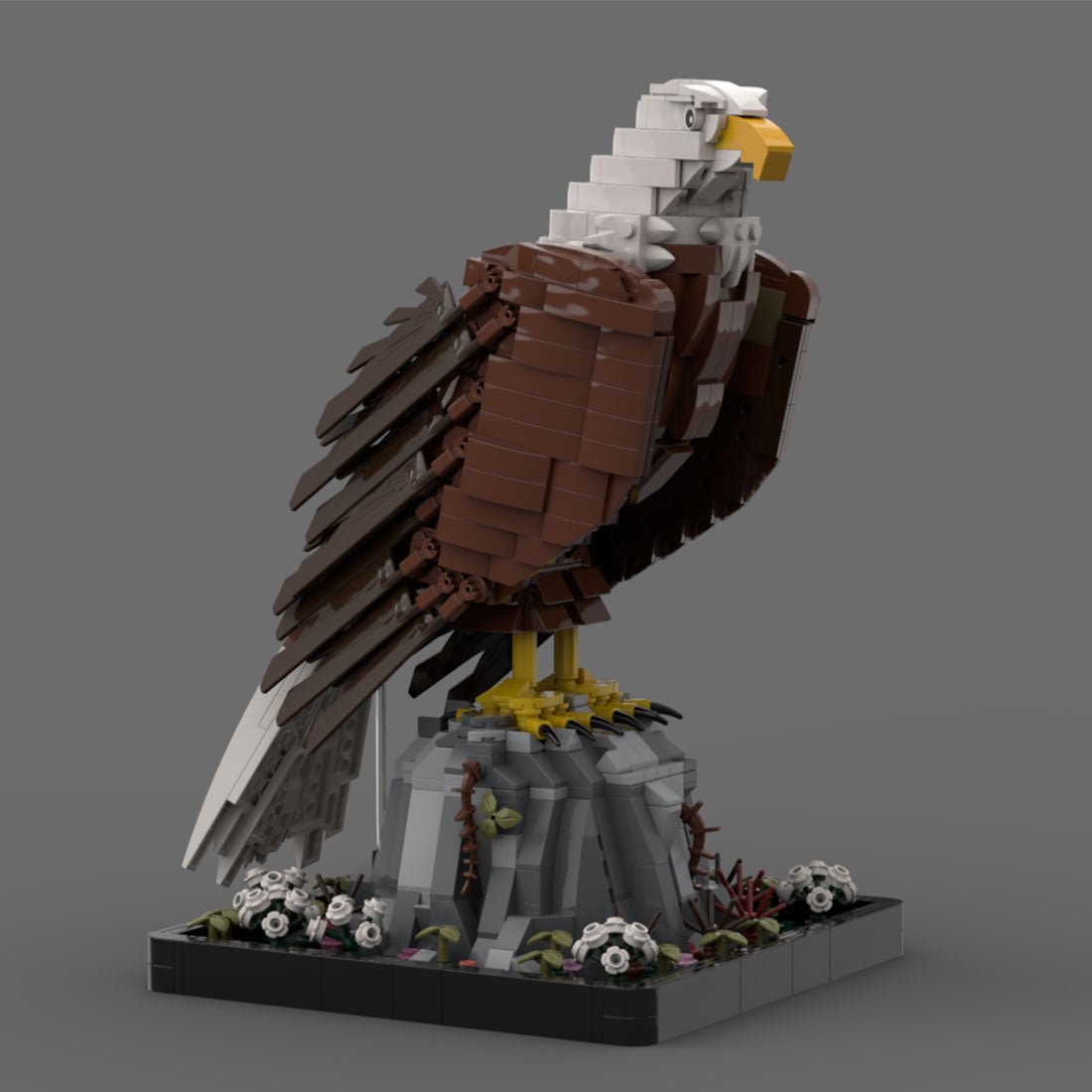 MOC - 161001+MOC - 161100 American Bald Eagle with Flag Klemmbausteine - LesDiyLesDiy