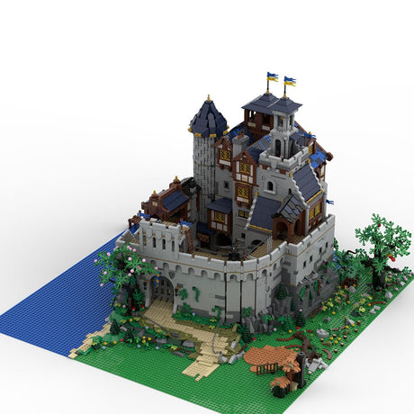 MOC - 161565 Mittelalterliches Falkenkönigschloss Klemmbausteine - LesDiyLesDiy