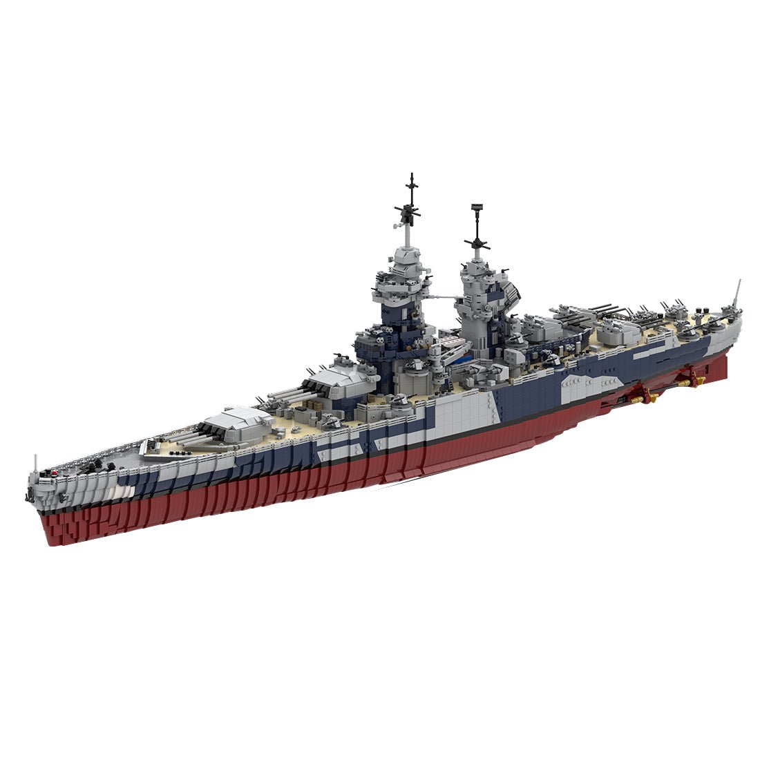 MOC - 163300 1/200 French Battleship Richelieu Klemmbausteine - LesDiyLesDiy