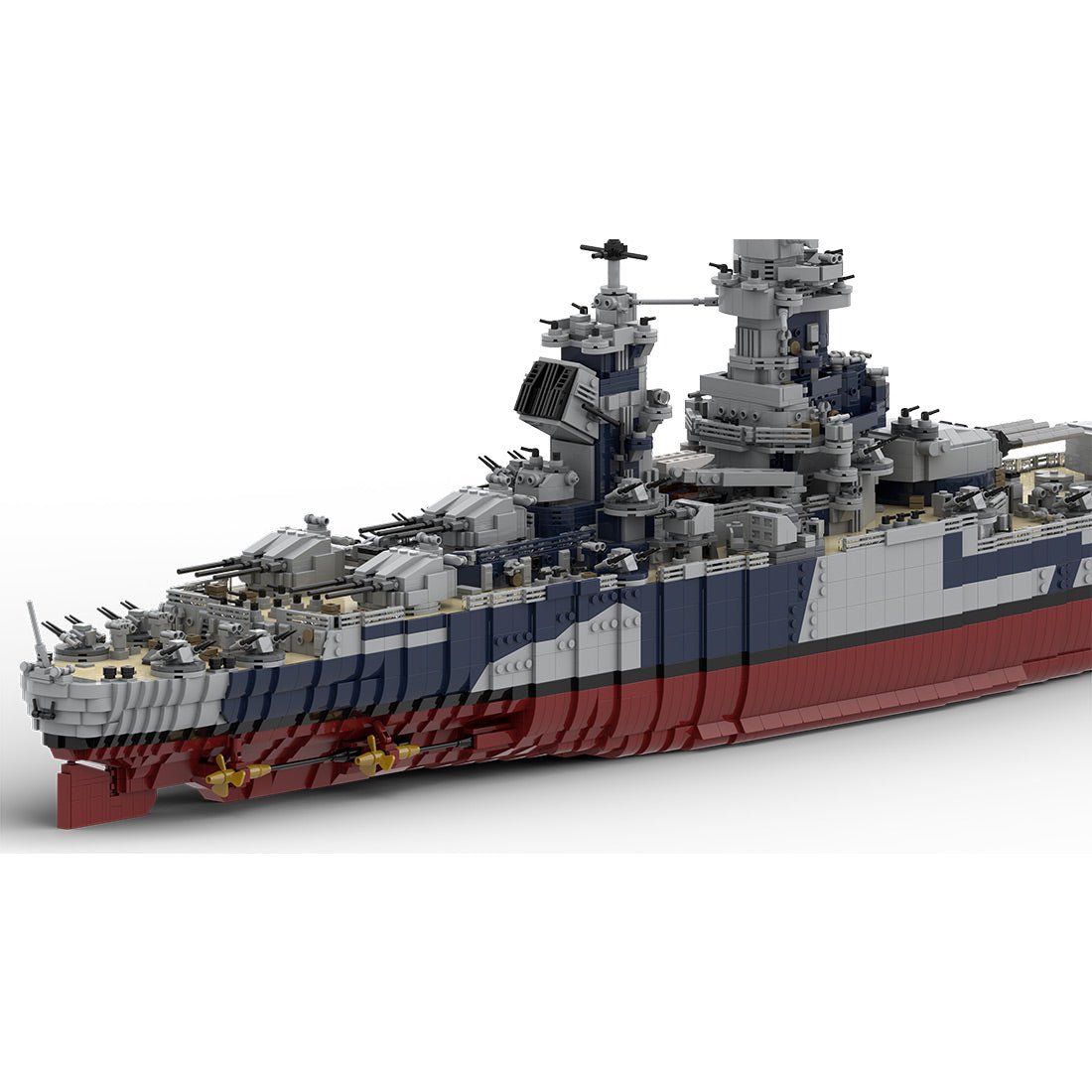 MOC - 163300 1/200 French Battleship Richelieu Klemmbausteine - LesDiyLesDiy