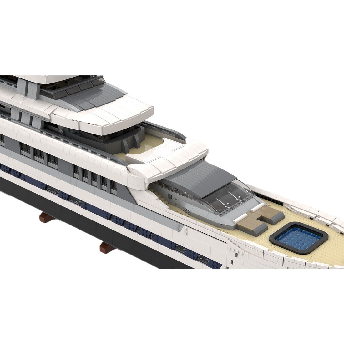 MOC - 164155 White Large Luxury Yacht Klemmbausteine - LesDiyLesDiy