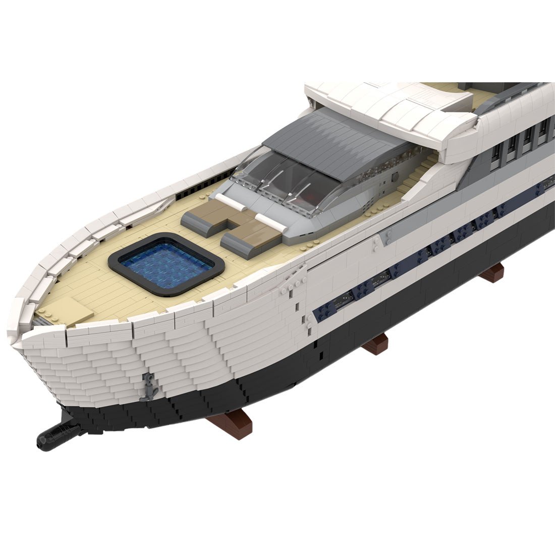 MOC - 164155 White Large Luxury Yacht Klemmbausteine - LesDiyLesDiy