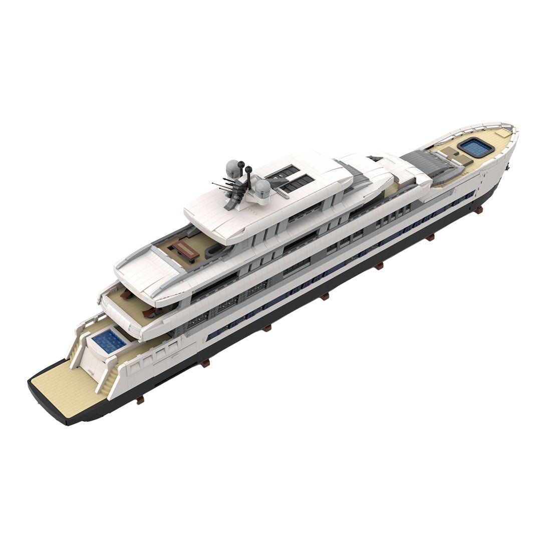 MOC - 164155 White Large Luxury Yacht Klemmbausteine - LesDiyLesDiy