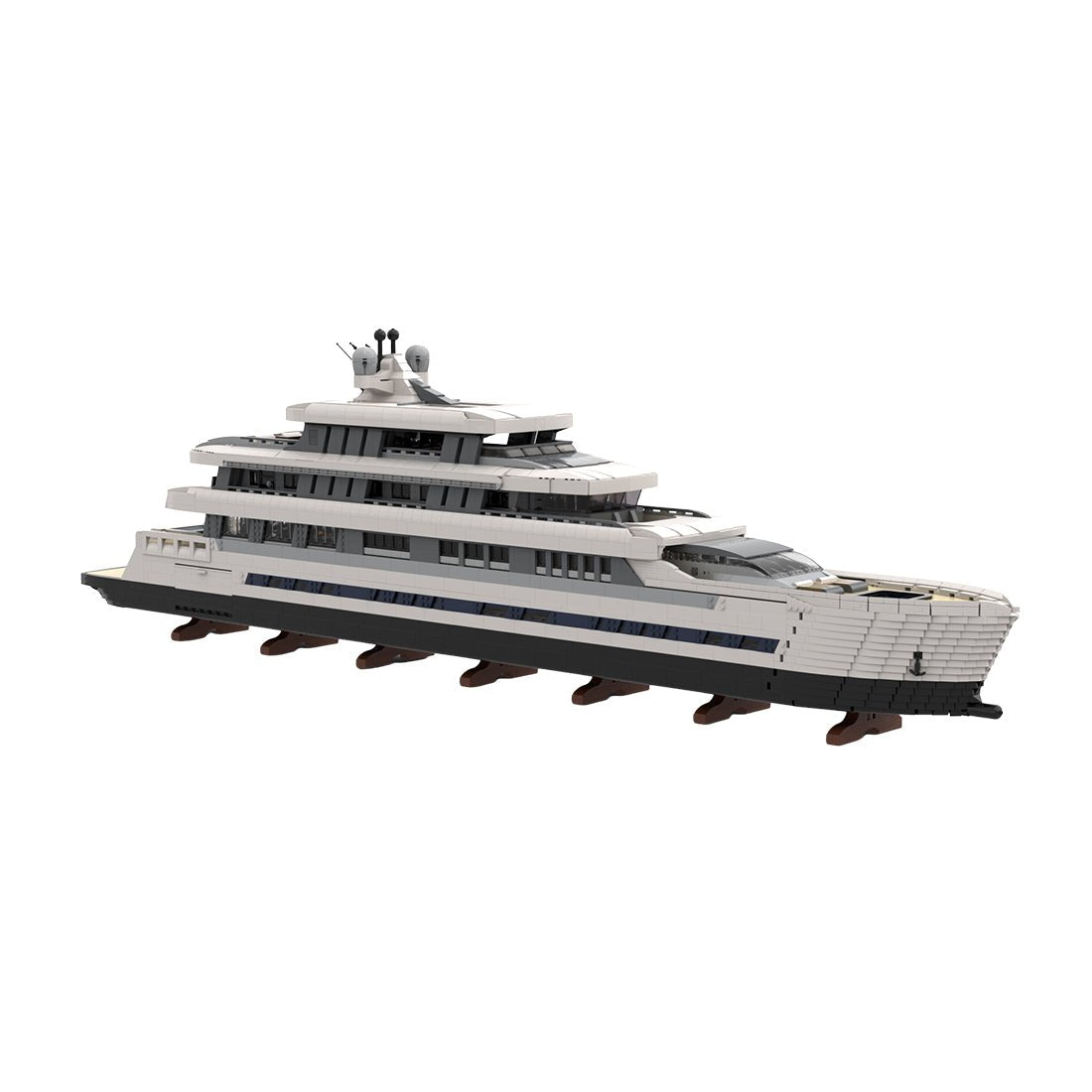 MOC - 164155 White Large Luxury Yacht Klemmbausteine - LesDiyLesDiy