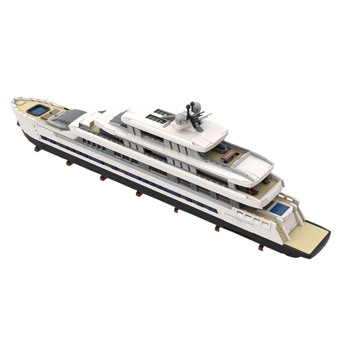 MOC - 164155 White Large Luxury Yacht Klemmbausteine - LesDiyLesDiy