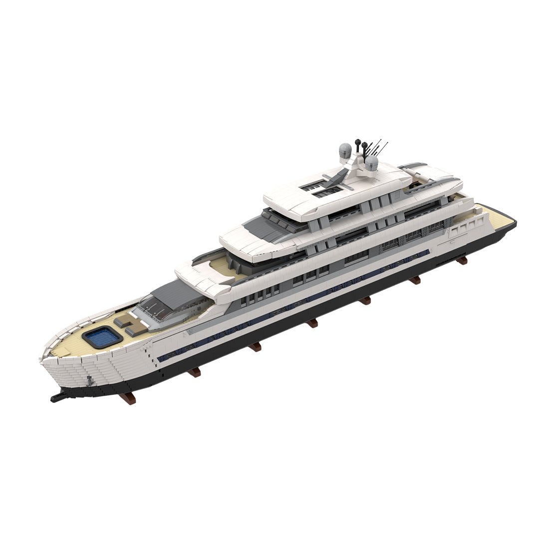 MOC - 164155 White Large Luxury Yacht Klemmbausteine - LesDiyLesDiy