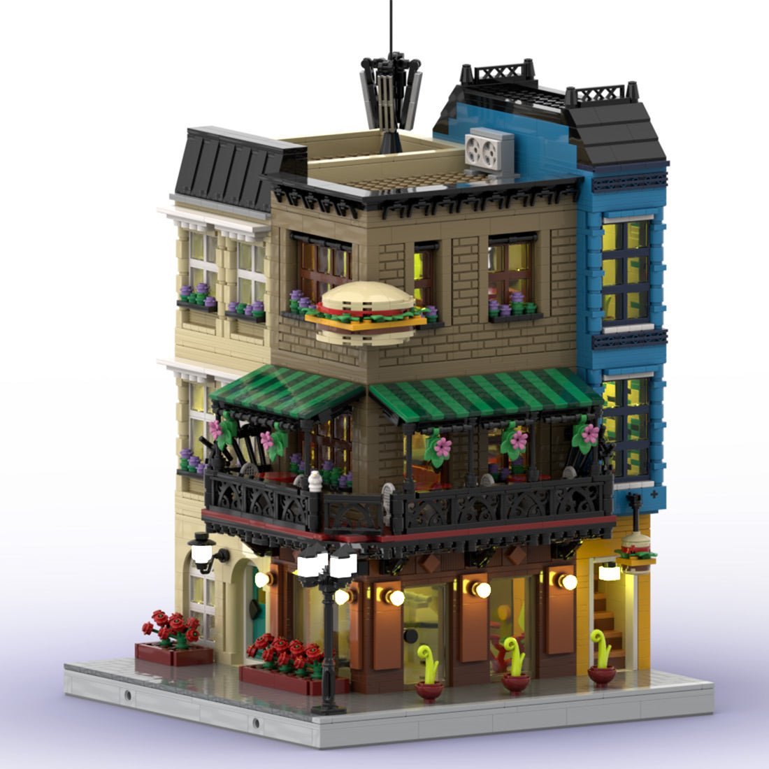 MOC - 165373 New Orleans Hamburger Joint Klemmbausteine - LesDiyLesDiy