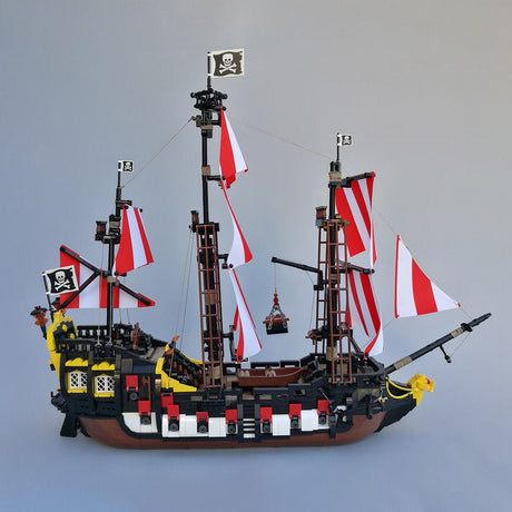 MOC - 166879 Medieval Barracuda - ship Klemmbausteine（ohne Segel） - LesDiyLesDiy