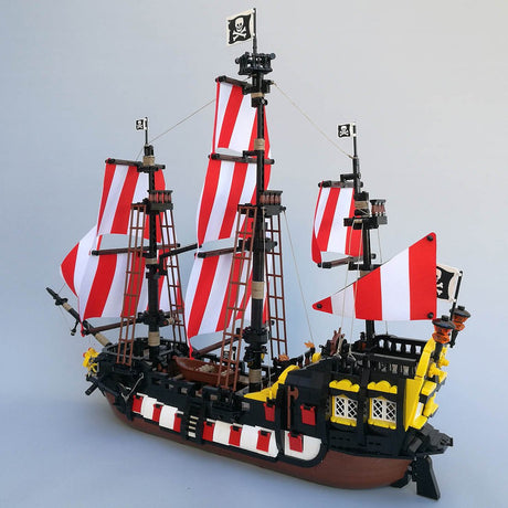 MOC - 166879 Medieval Barracuda - ship Klemmbausteine（ohne Segel） - LesDiyLesDiy