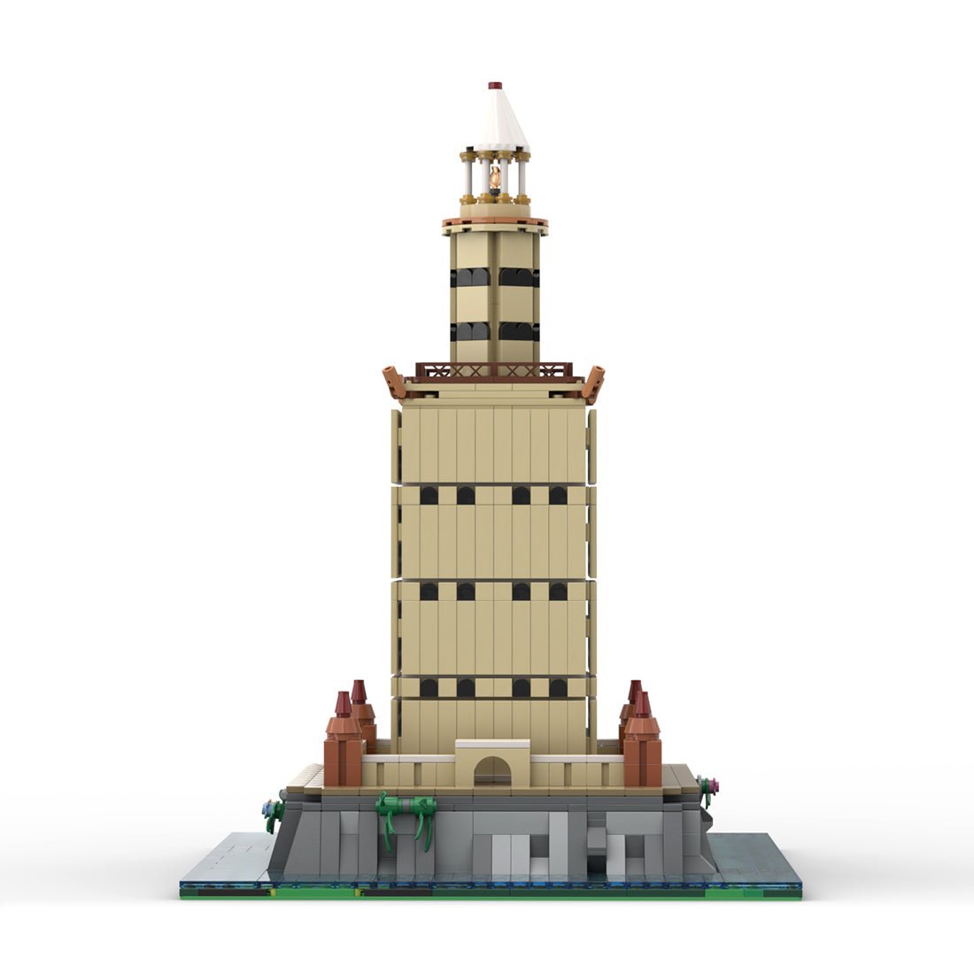 MOC - 174338 MStraßenszene am Leuchtturm von Alexandria Klemmbausteine - LesDiyLesDiy