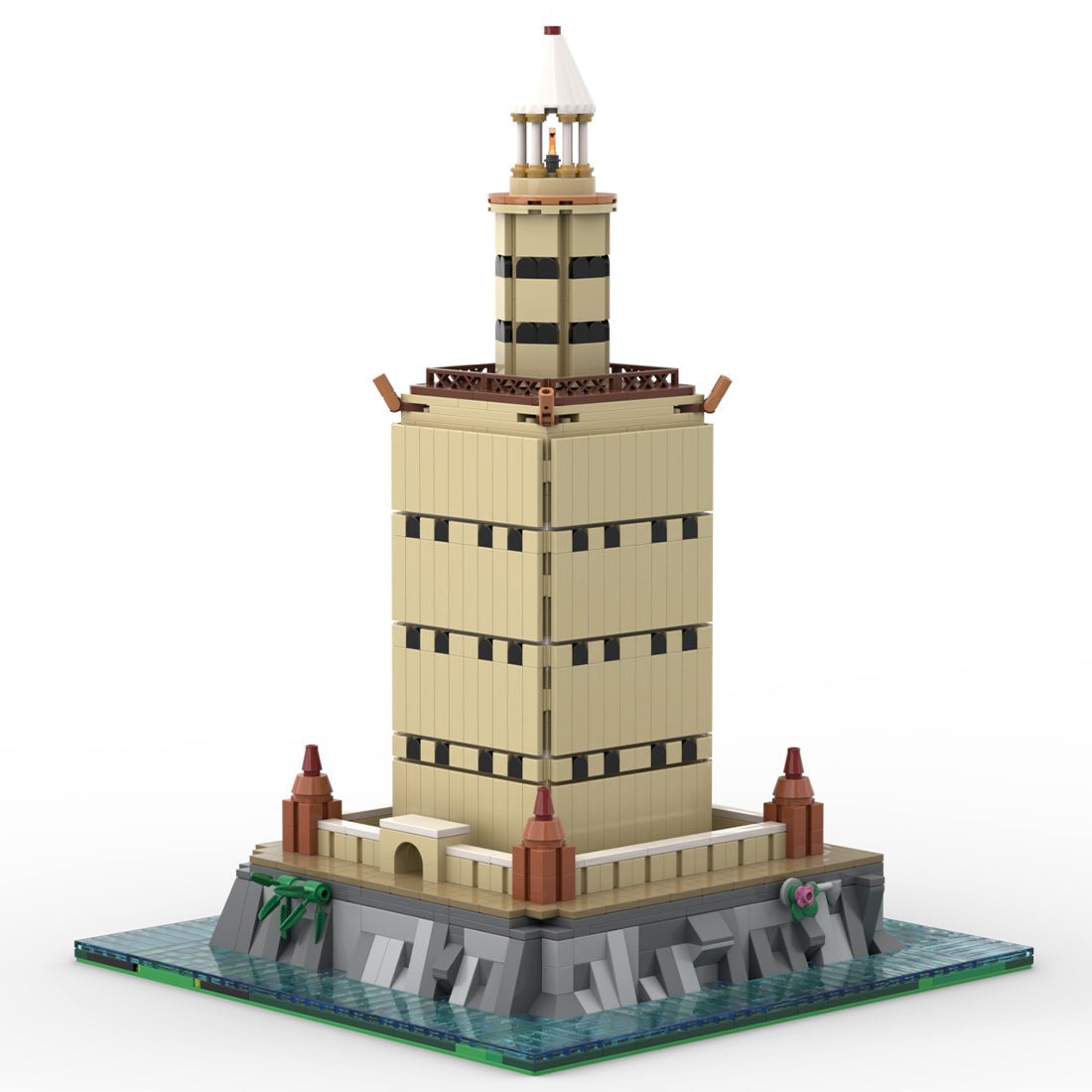 MOC - 174338 MStraßenszene am Leuchtturm von Alexandria Klemmbausteine - LesDiyLesDiy