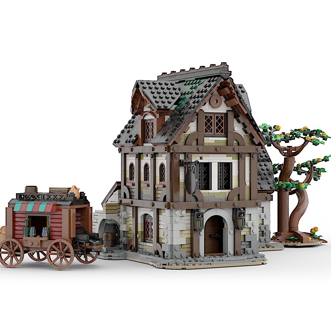 MOC - 177601 Mittelalterliche Taverne Klemmbausteine - LesDiyLesDiy