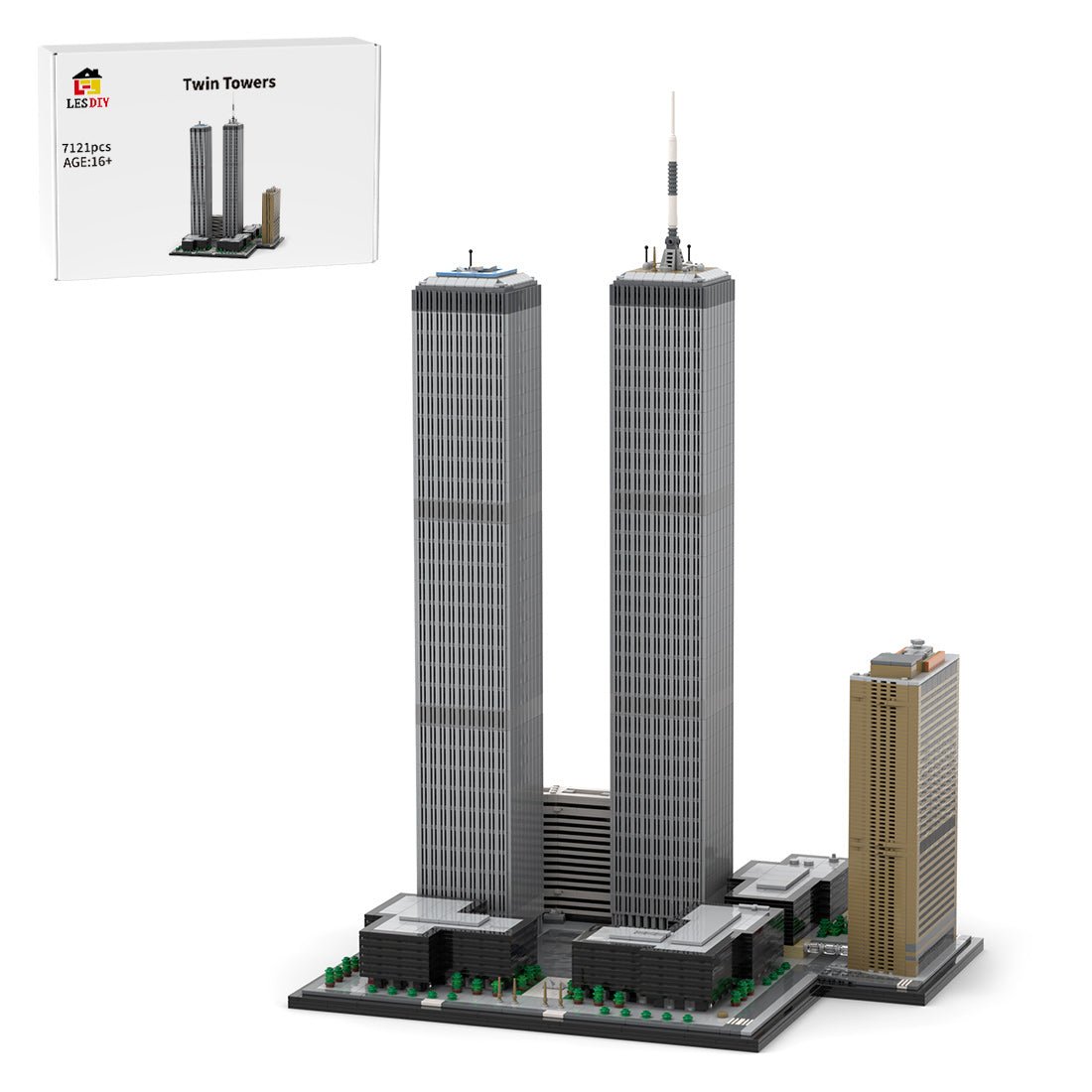 MOC - 177998 World Trade Center Complex im Maßstab 1:800 Klemmbausteine - LesDiyLesDiy