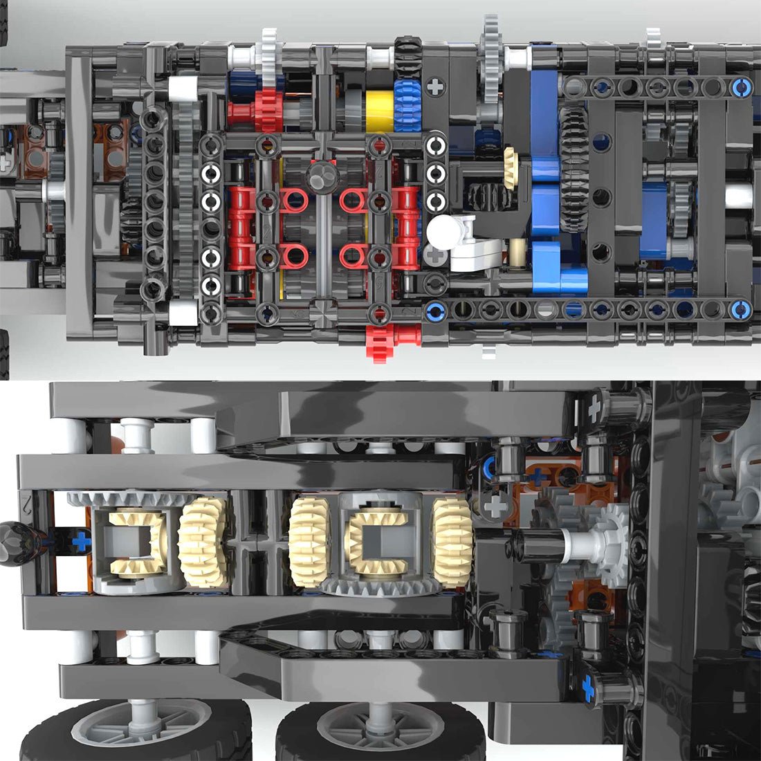 MOC - 179871 MACK T - 310 Achtzylindermotor 12 - Gang - Getriebe (dynamische Version)Klemmbausteine - LesDiyLesDiy