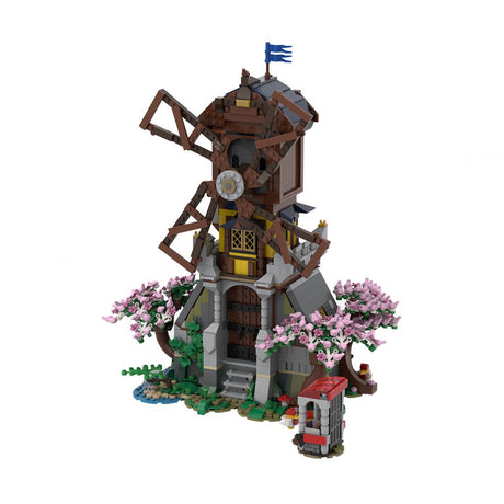 MOC - 182124 Medieval Forest Windmill Klemmbausteine - LesDiyLesDiy