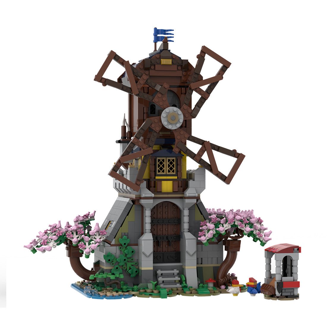 MOC - 182124 Medieval Forest Windmill Klemmbausteine - LesDiyLesDiy