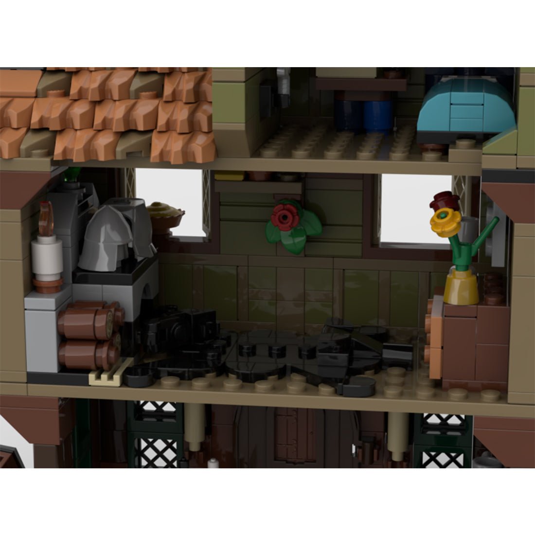 MOC - 182279 Medieval village(Tavern, smithy) Klemmbausteine - LesDiy - Klemmbausteine