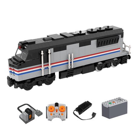 MOC - 182467 Amtrak diesel locomotive with PF control Klemmbausteine - LesDiyLesDiy