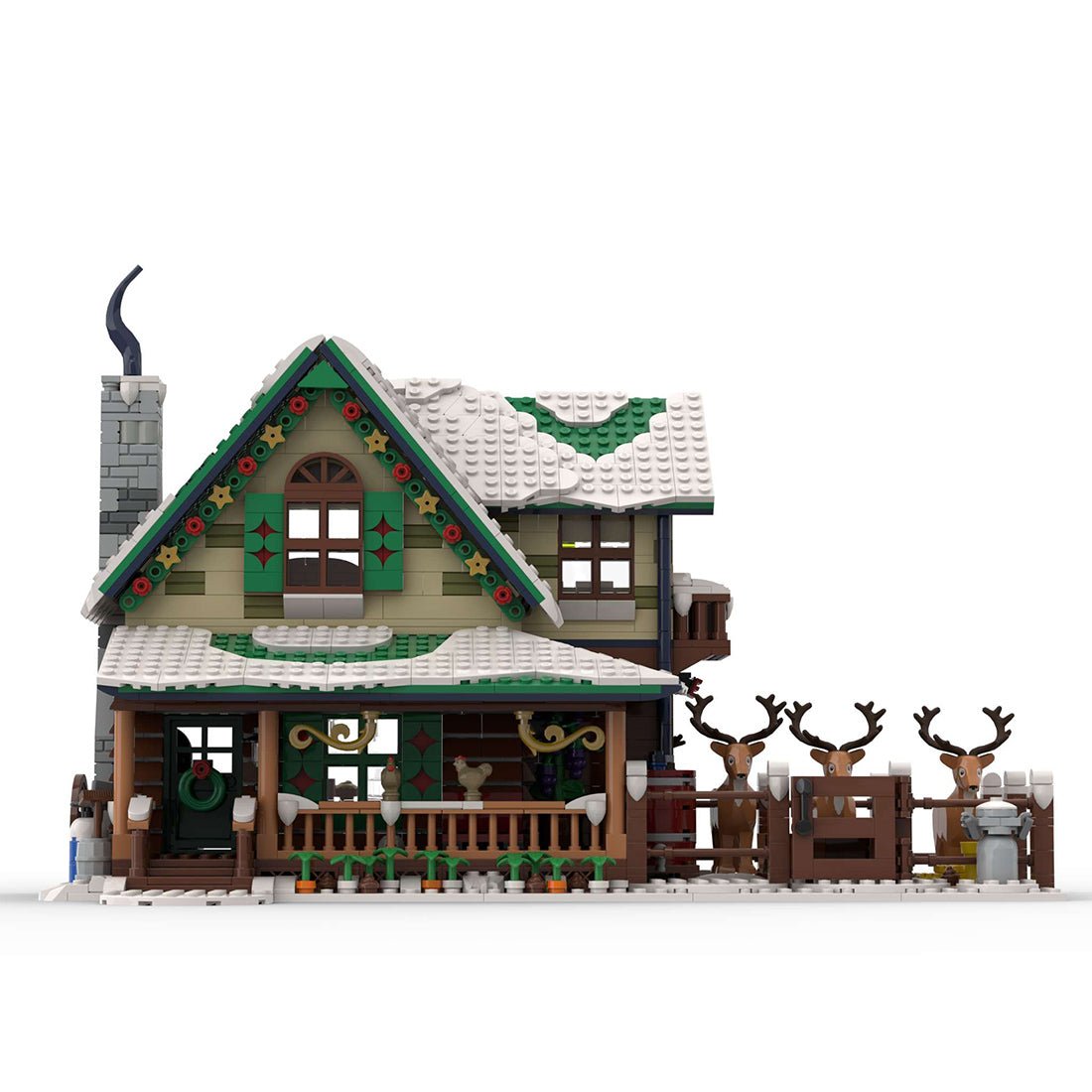 MOC - 183213 Winter Village Reindeer Ranch Klemmbausteine - LesDiy - Klemmbausteine