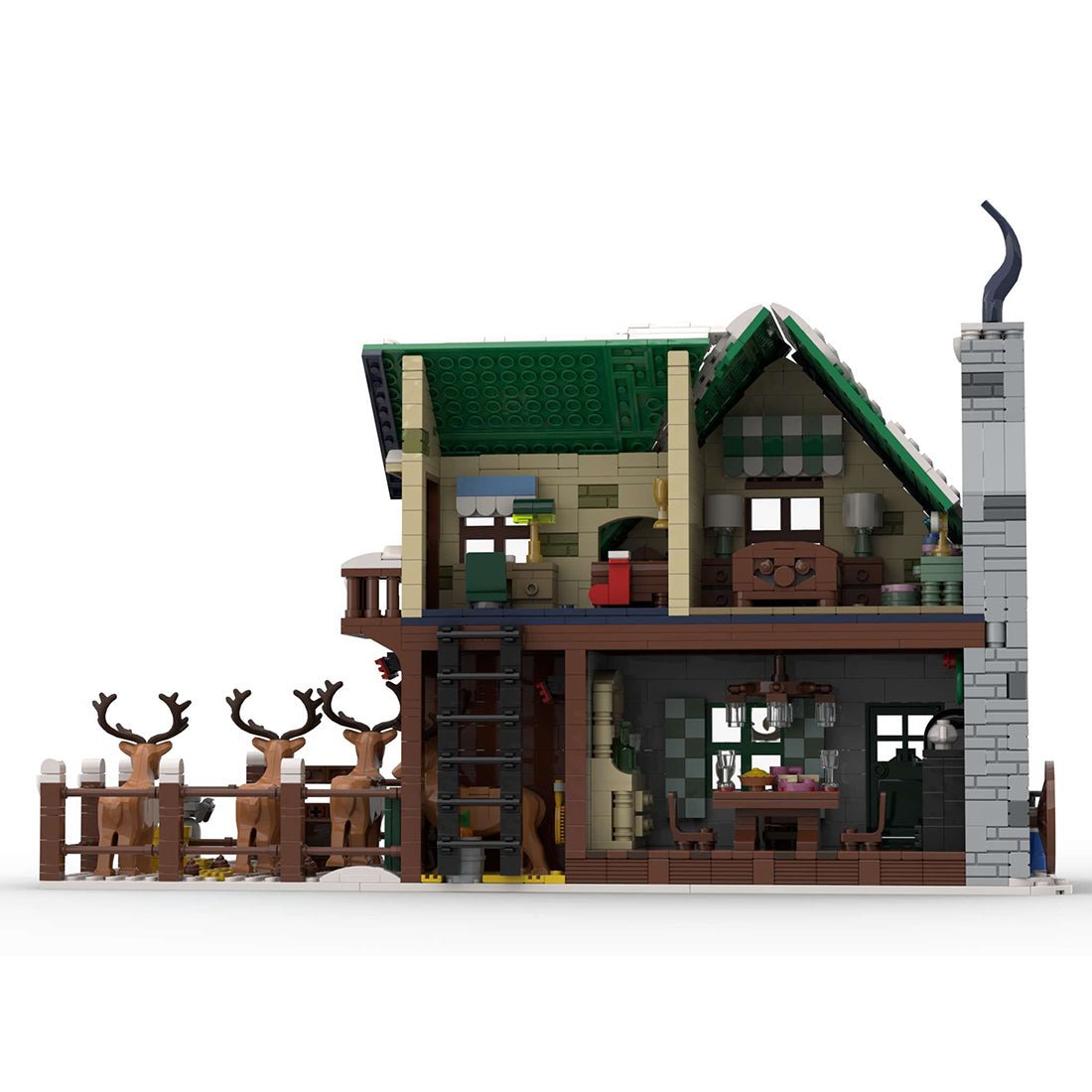 MOC - 183213 Winter Village Reindeer Ranch Klemmbausteine - LesDiy - Klemmbausteine