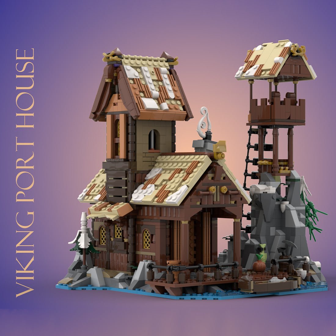 MOC - 185525 Viking Port House Klemmbausteine - LesDiyLesDiy