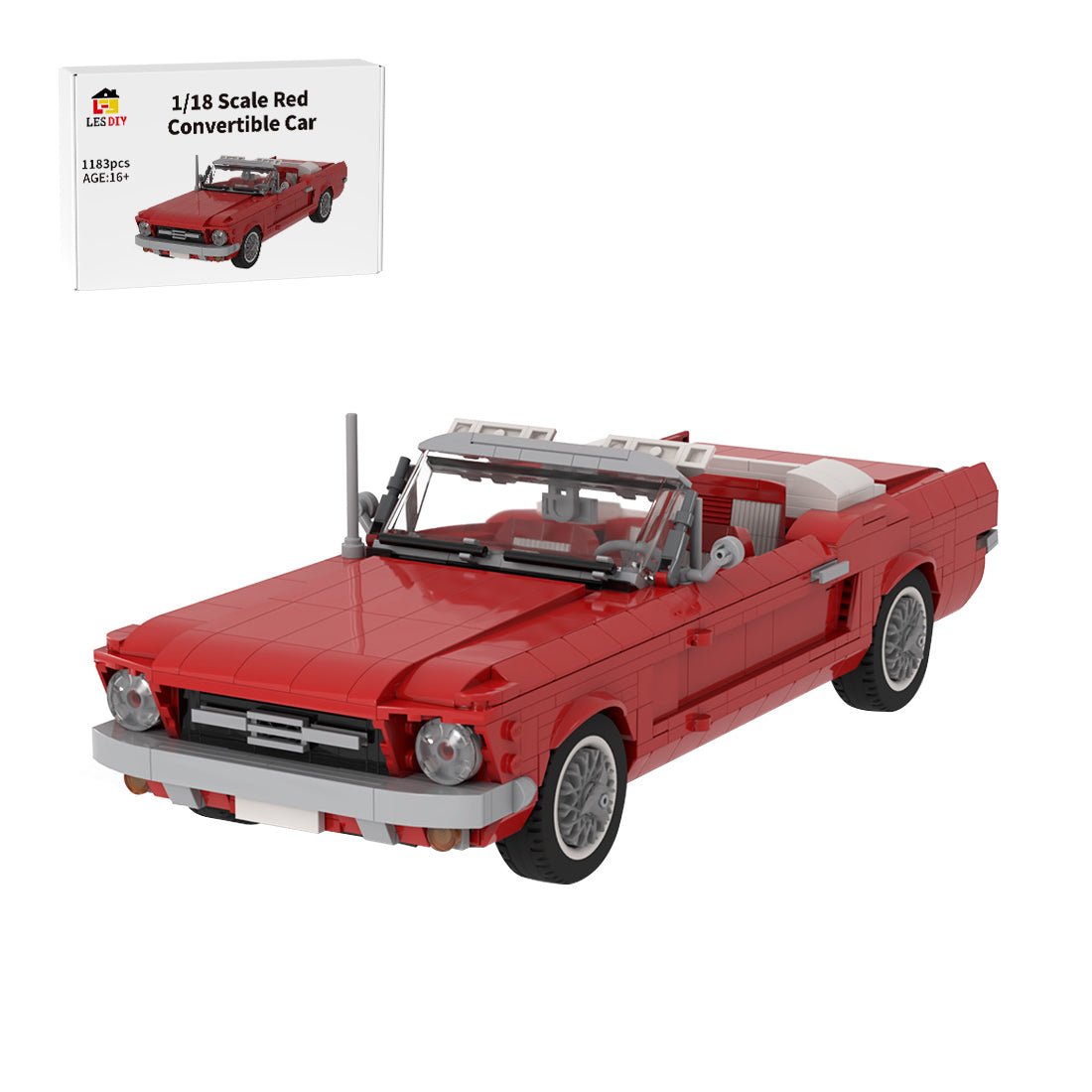 MOC - 186517 1:18 Ford Mustang Convertible Klemmbausteine - LesDiy - Klemmbausteine