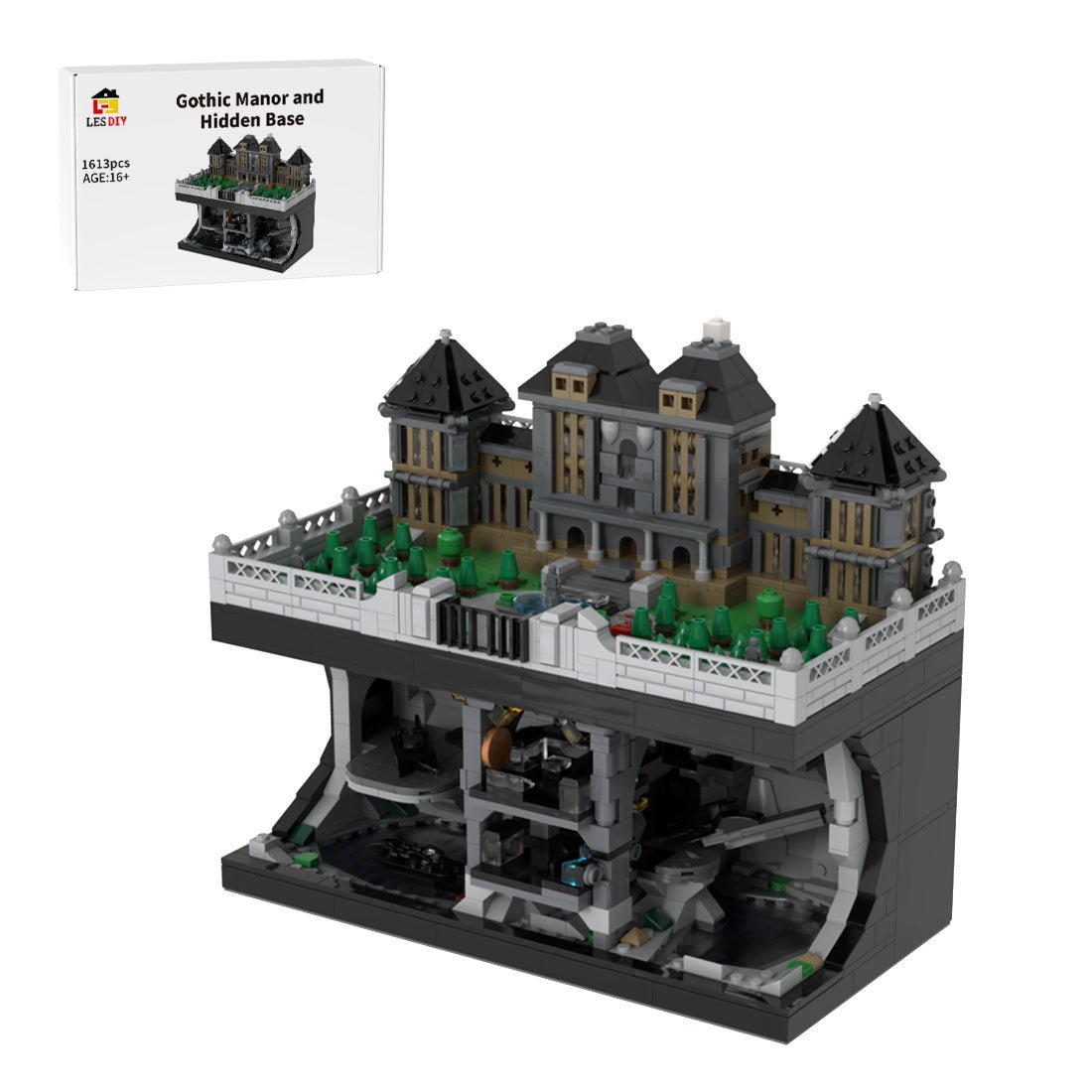 MOC - 190650 Batcave with Wayne Manor Klemmbausteine - LesDiy - Klemmbausteine