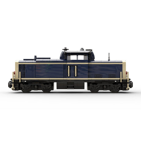 MOC - 191639 V100 German Cargo Locomotive "dark blue - tan" version 8W Klemmbausteine - LesDiyLesDiy