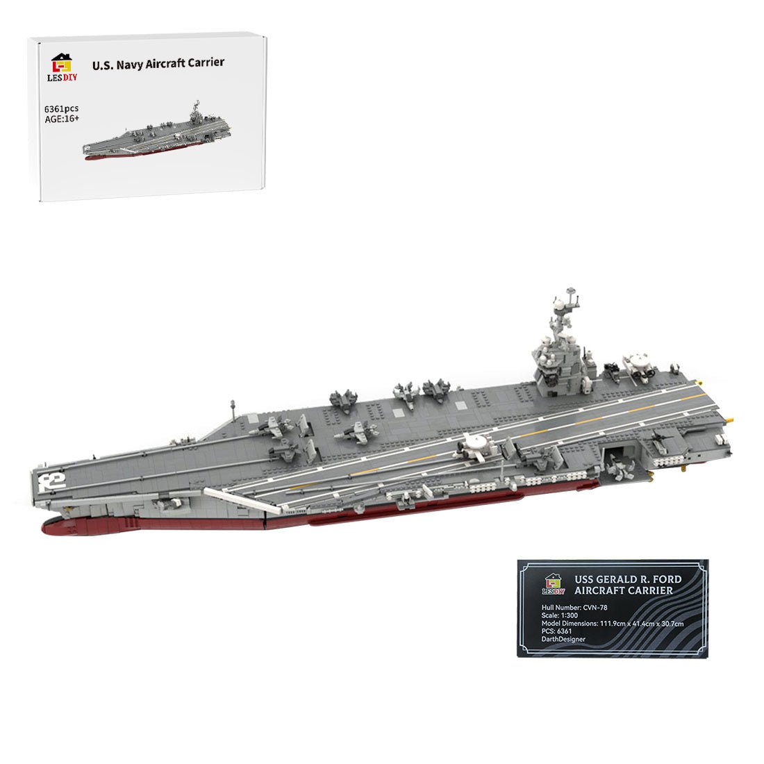 MOC - 192566 CVN - 78 Gerald R. Ford | Aircraft Carrier - 1:300 Scale klemmbausteine - LesDiy - Klemmbausteine