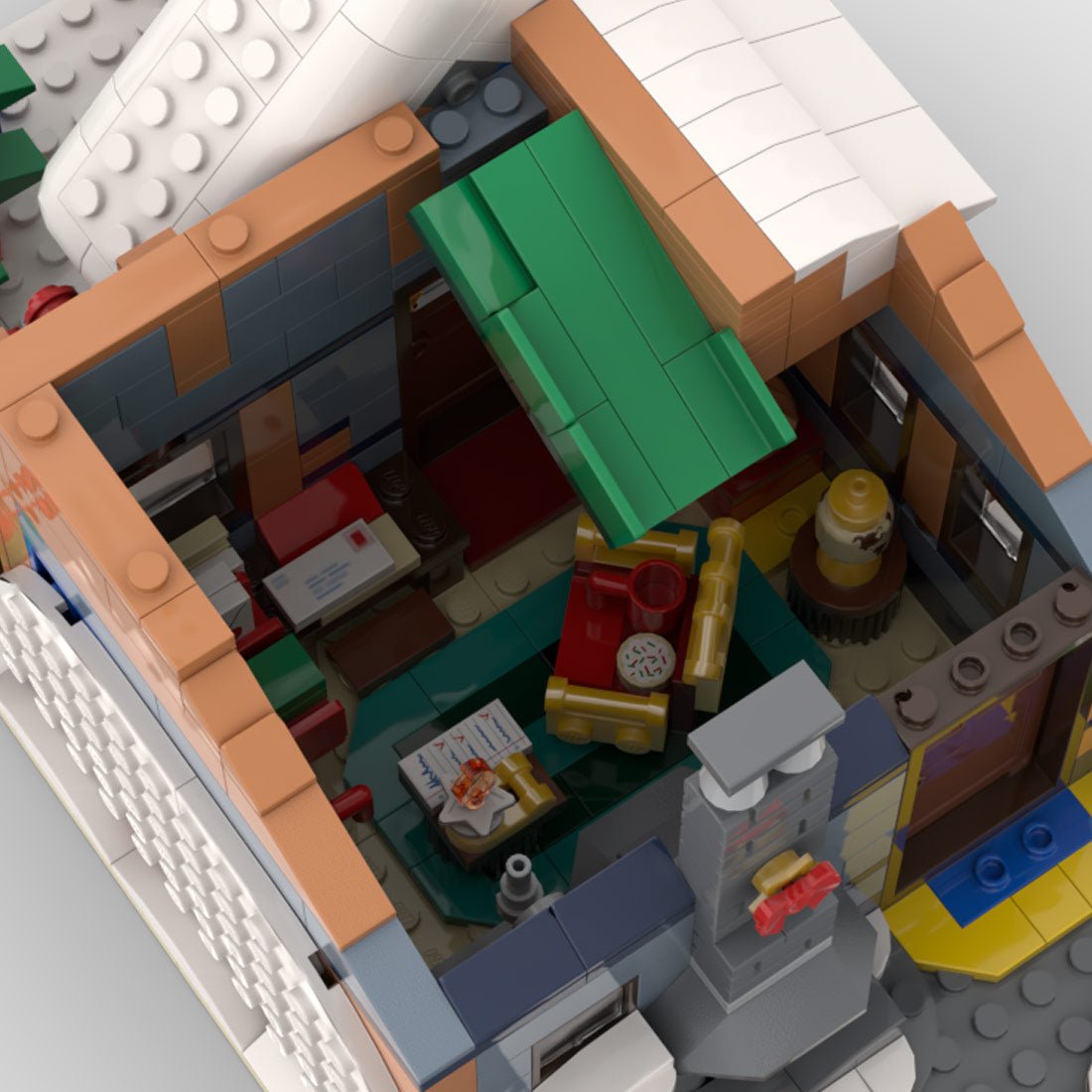 MOC - 197945 Modular Winter Post Office - Modification of Set 10339 Klemmbausteine - LesDiyLesDiy