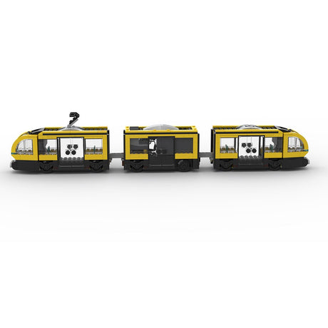 MOC - 198402 60423 Downtown tram (Dynamic Version/530PCS/Yellow) Klemmbausteine - LesDiyLesDiy