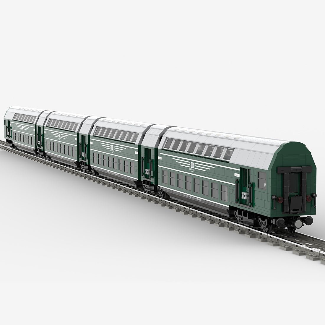 MOC - 201479 Double Decker Train DGBge of the Deutsche Reichsbahn Klemmbausteine - LesDiyLesDiy