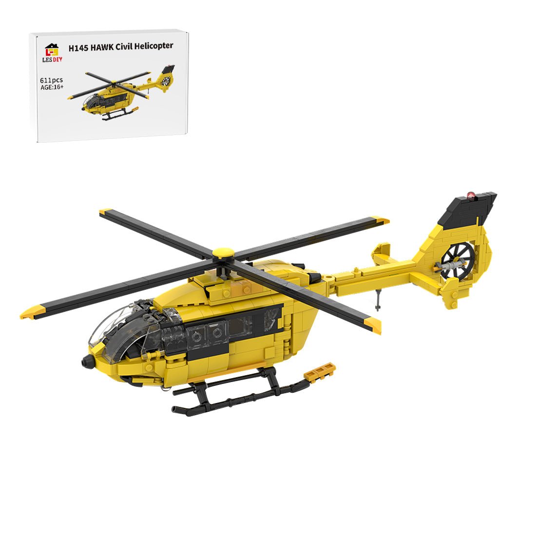 MOC - 203640 Airbus H145 ADAC Klemmbausteine - LesDiyLesDiy