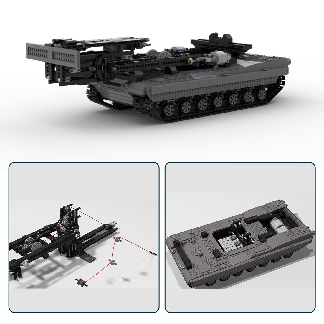 MOC - 29526 Ultimativer M1A2 - Panzer mit Brückenschicht Klemmbausteine - LesDiyLesDiy