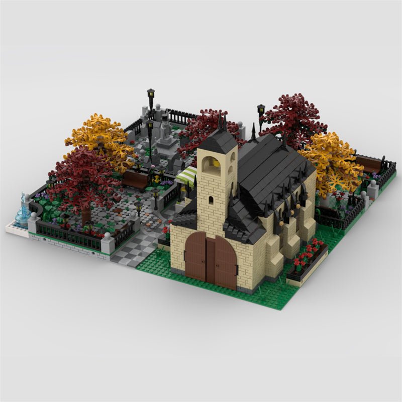 MOC - 36498 Modular Church With Cemetery Klemmbausteine - LesDiy - Klemmbausteine