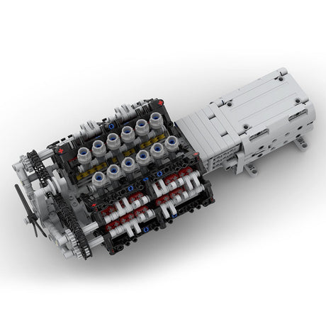 MOC - 43833 V12 - Motor mit Getriebe Mk2 Klemmbausteine - LesDiyLesDiy