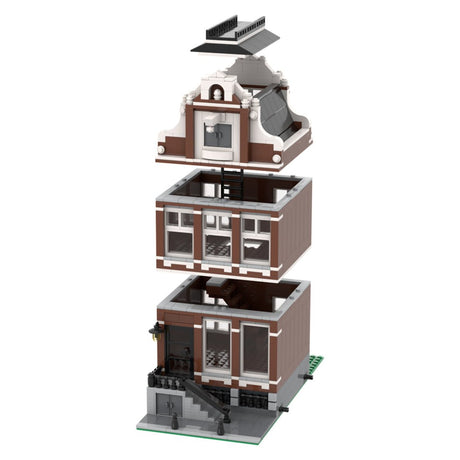 MOC - 46107 Amsterdam Canal House Nr 1(2 level) Klemmbausteine - LesDiyLesDiy