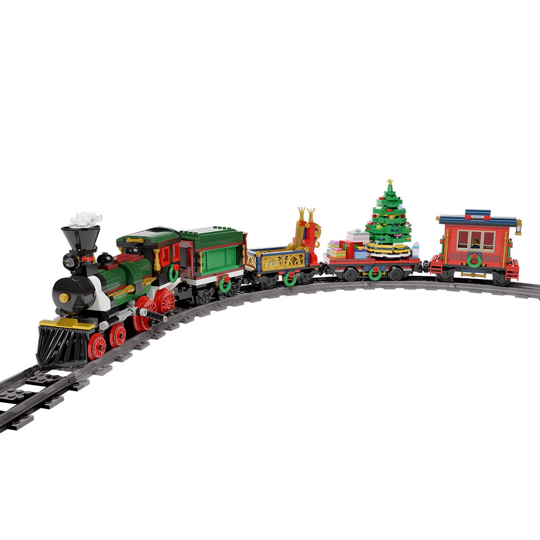 MOC - 49581 Motorized and Improved Christmas Train Klemmbausteine - LesDiyLesDiy