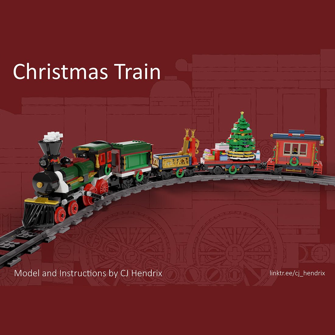 MOC - 49581 Motorized and Improved Christmas Train Klemmbausteine - LesDiyLesDiy