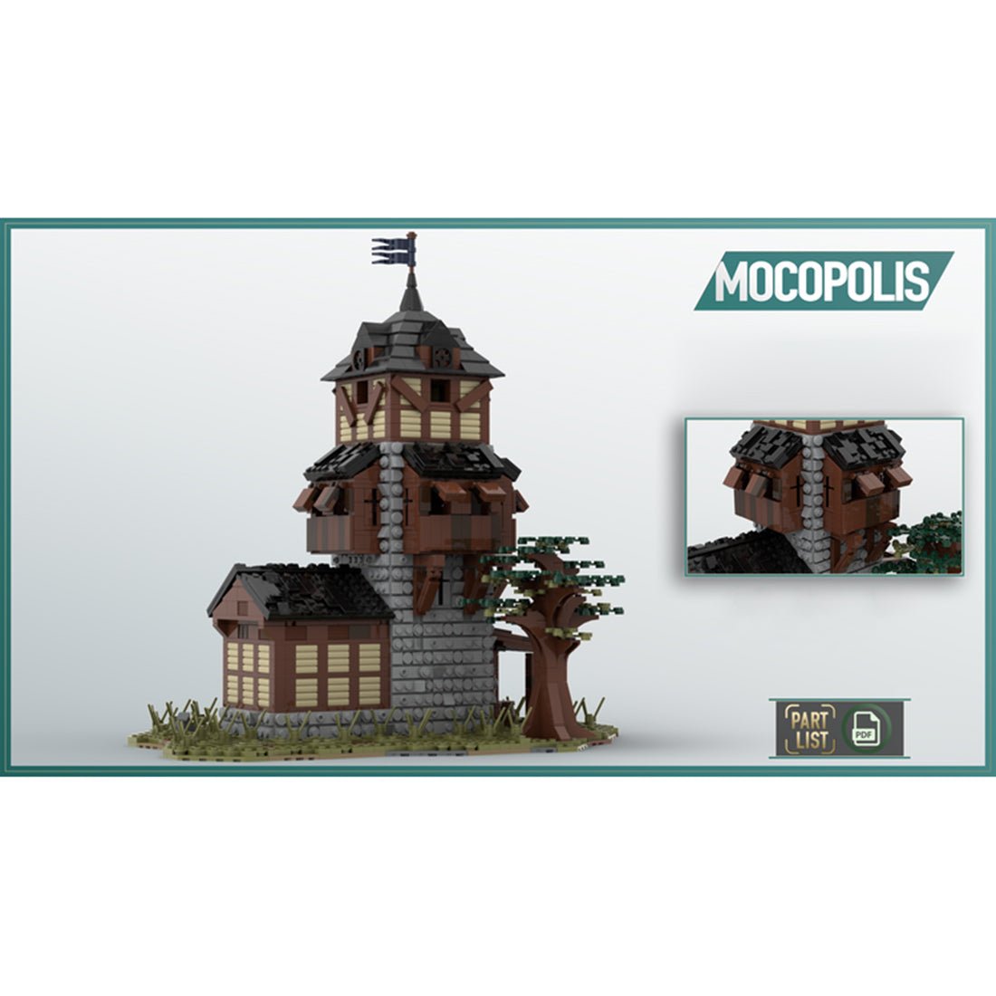 MOC - 49647 MOC Medieval Watchtower Klemmbausteine - LesDiyLesDiy