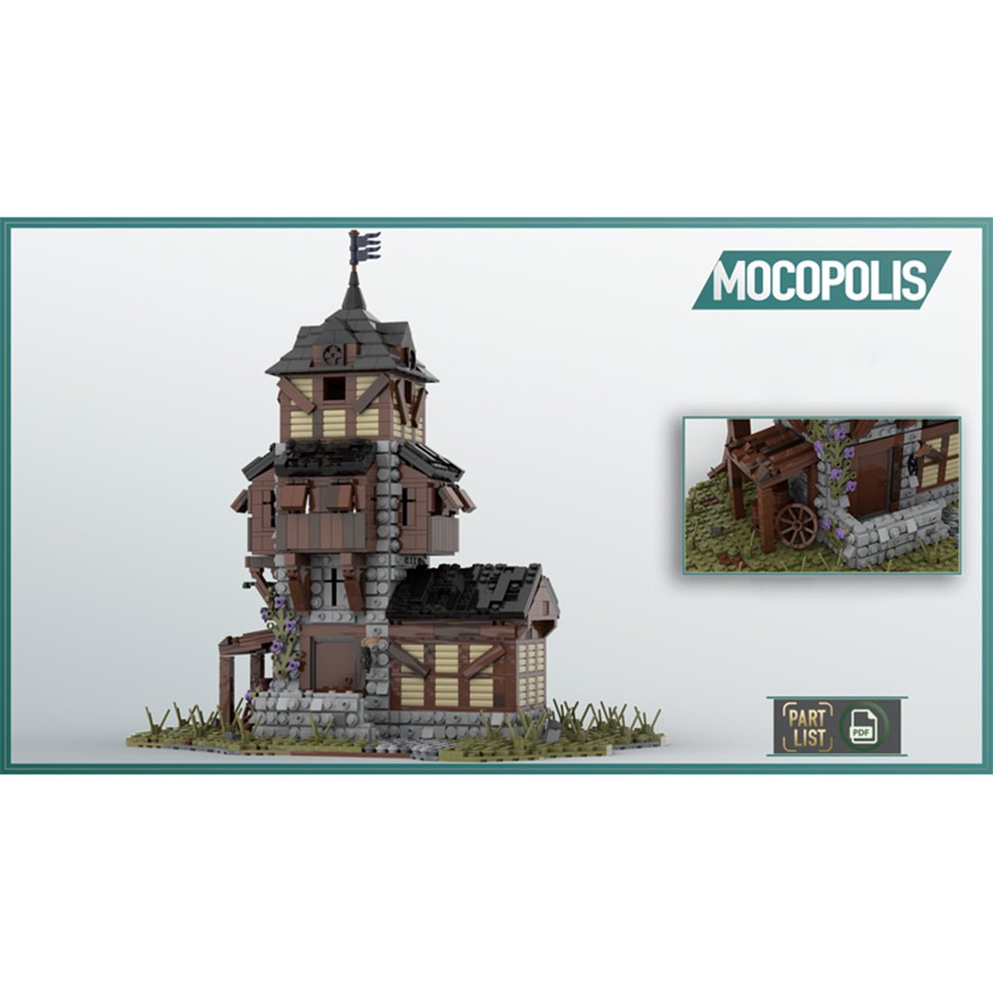 MOC - 49647 MOC Medieval Watchtower Klemmbausteine - LesDiyLesDiy