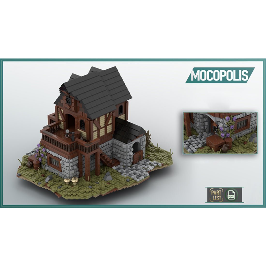 MOC - 49665 MOC Medieval House Klemmbausteine - LesDiyLesDiy