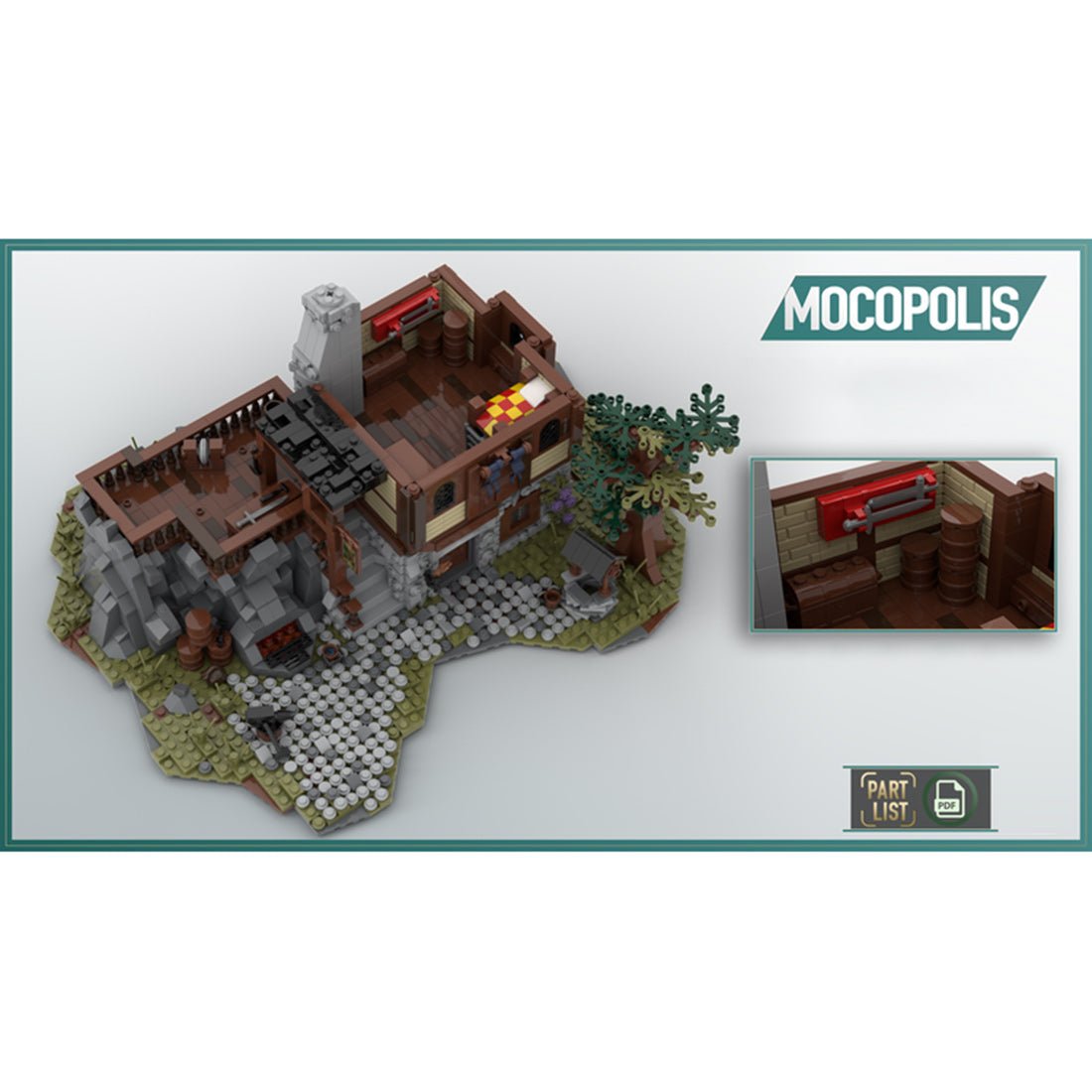 MOC - 49666 MOC Medieval Smithy Klemmbausteine - LesDiyLesDiy