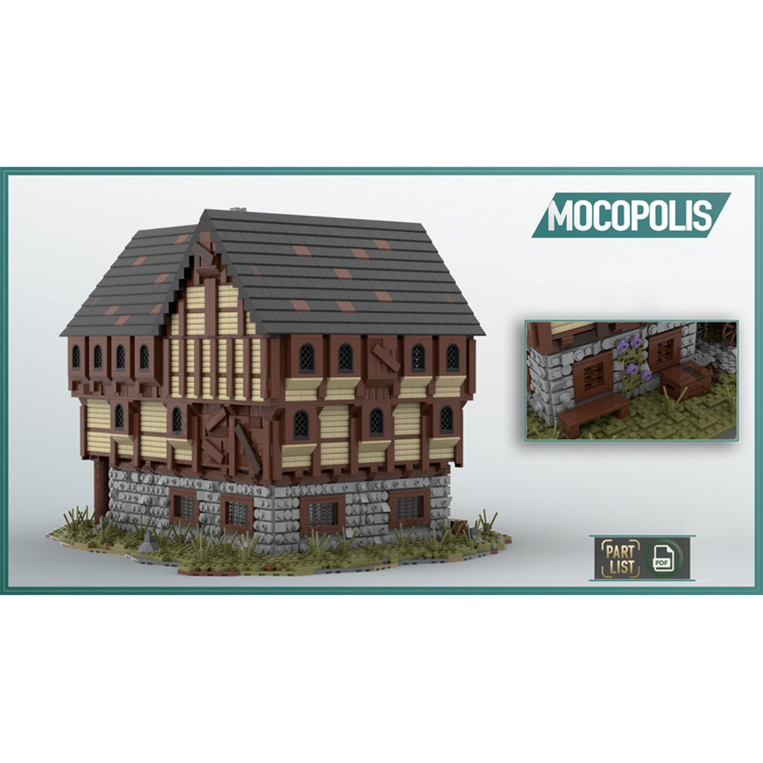 MOC - 49721 MOC Medieval House Klemmbausteine - LesDiyLesDiy