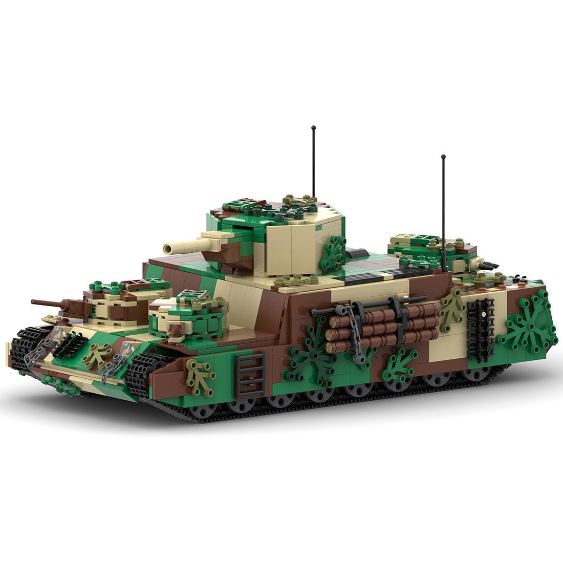 MOC - 55856 1/30 O - I japanischer superschwerer Panzer Klemmbausteine - LesDiyLesDiy